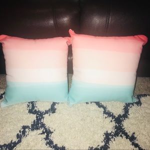 Coral Turquoise Ombré Throw Pillows Set of 2 Decor